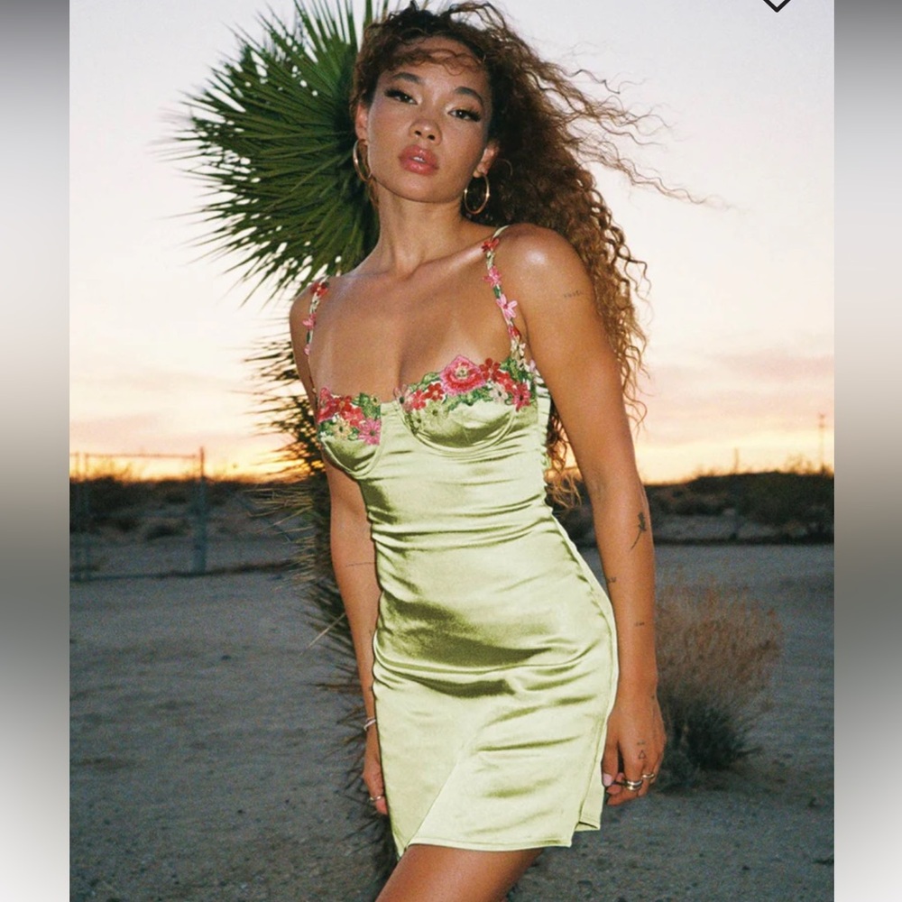 Princess Polly Kenzie green mini dress